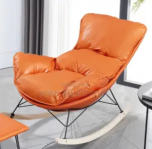 Rocking Chair: Checked Fabric Lobster Lazy Sofa With Legrest