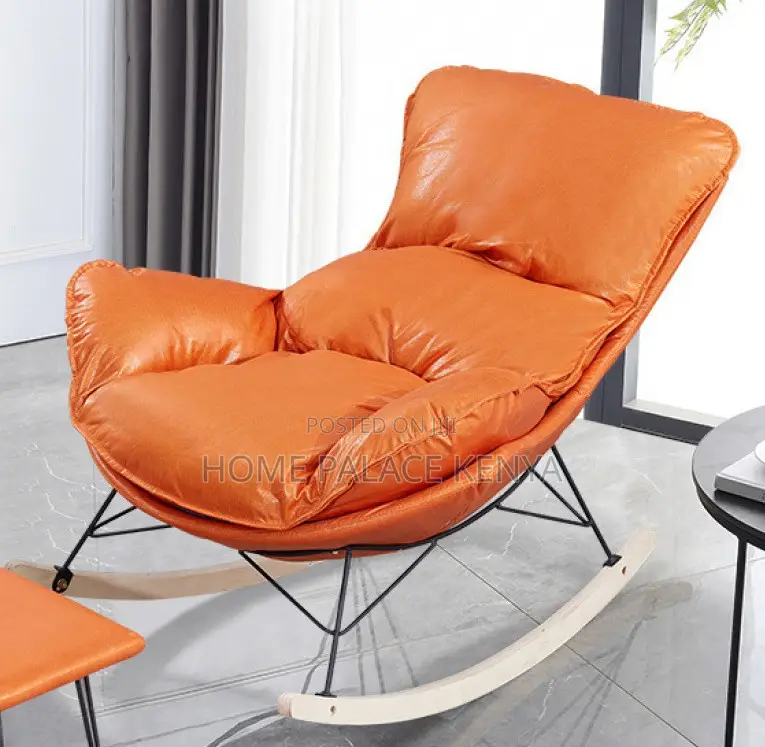 Rocking Chair: Checked Fabric Lobster Lazy Sofa With Legrest