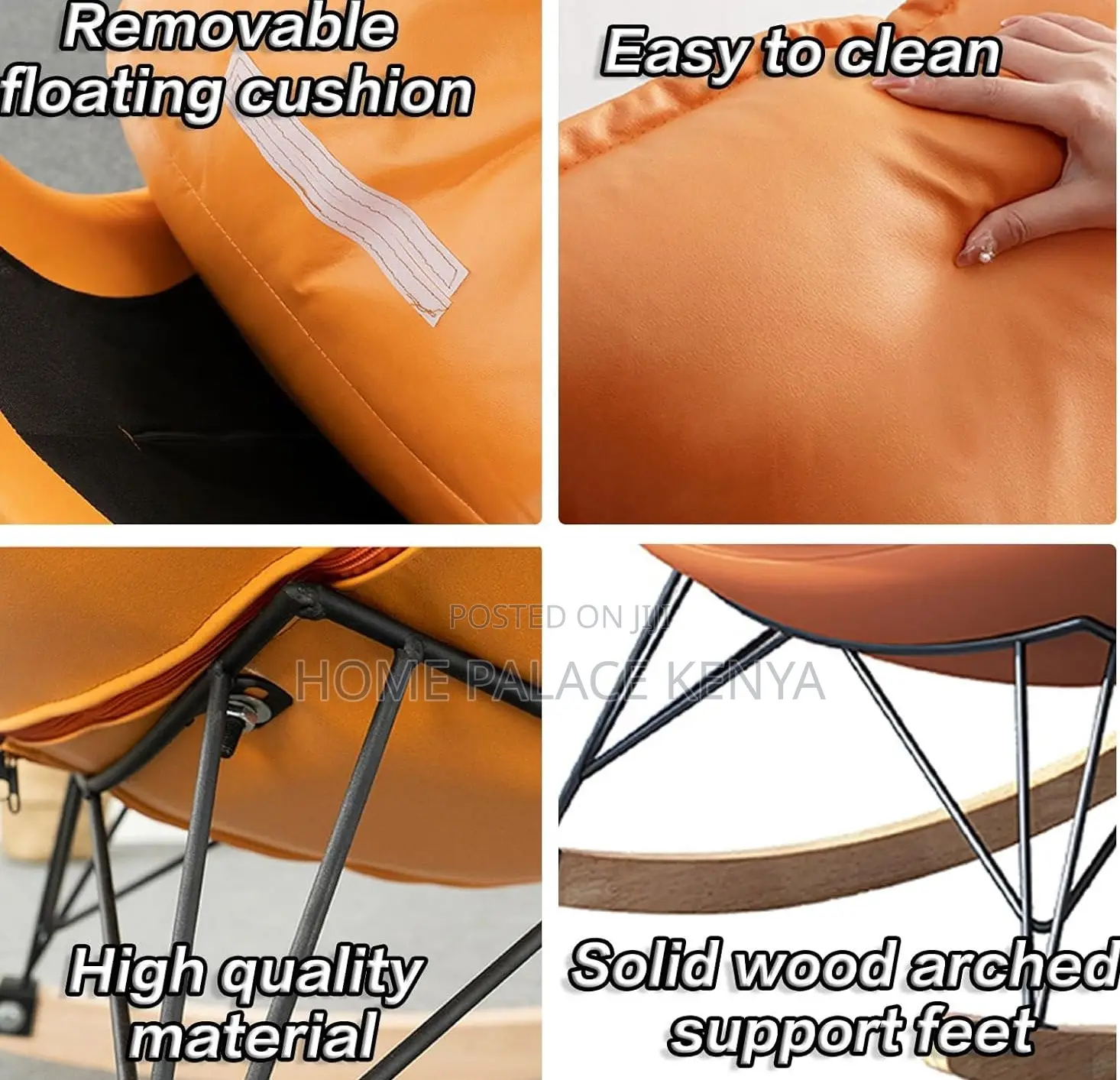 Rocking Chair: Checked Fabric Lobster Lazy Sofa With Legrest