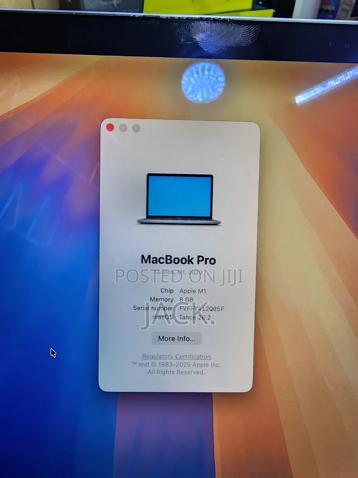 Laptop Apple MacBook 2020 16GB Apple M1 SSD 512GB