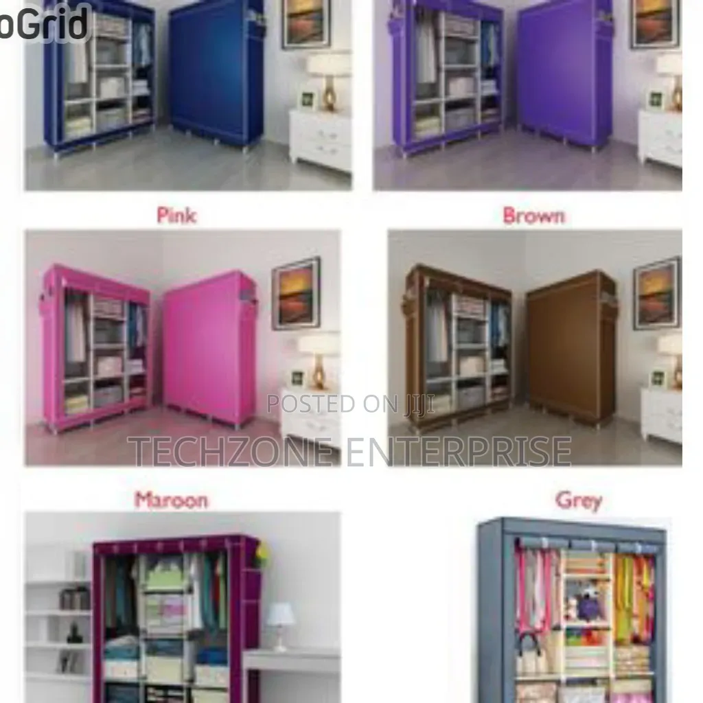 Wardrobe - Nunix 88130 3 Column Metallic Wardrobe
