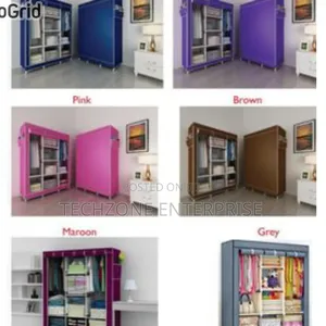 Wardrobe - Nunix 88130 3 Column Metallic Wardrobe