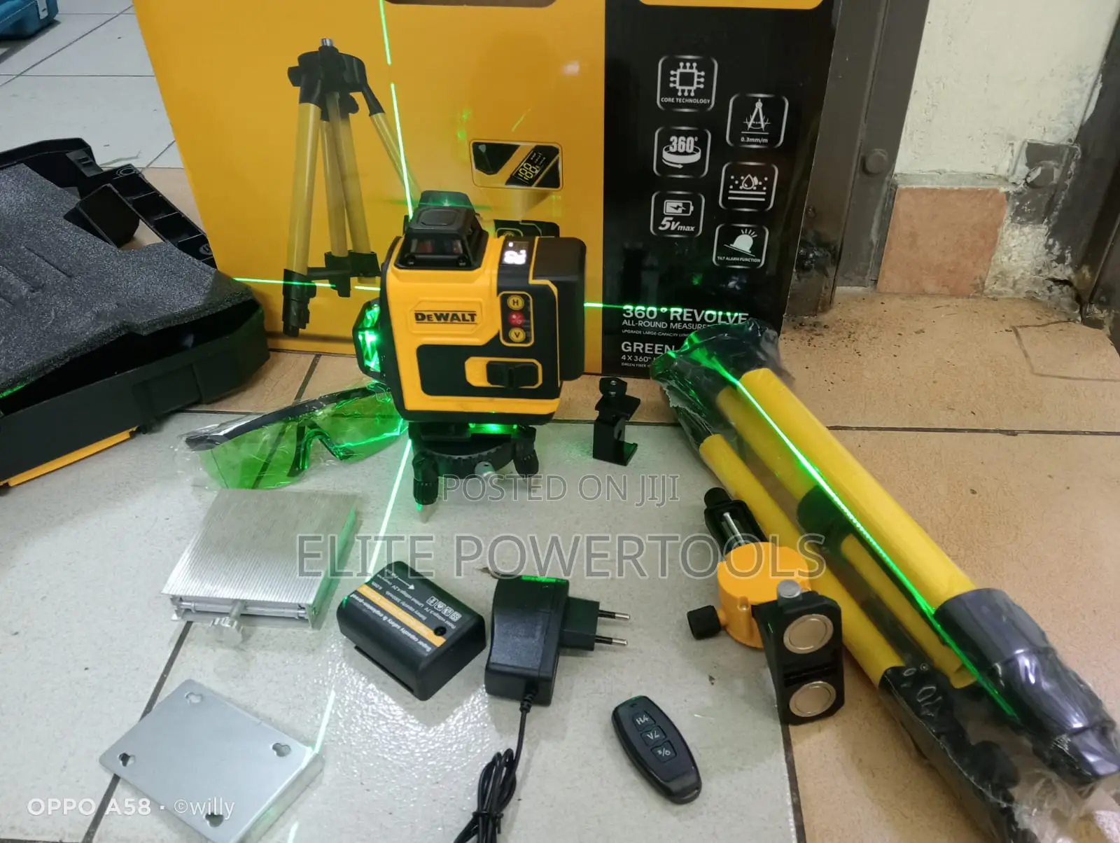Dewalt 360° Green Beam Laser Level – Brand New
