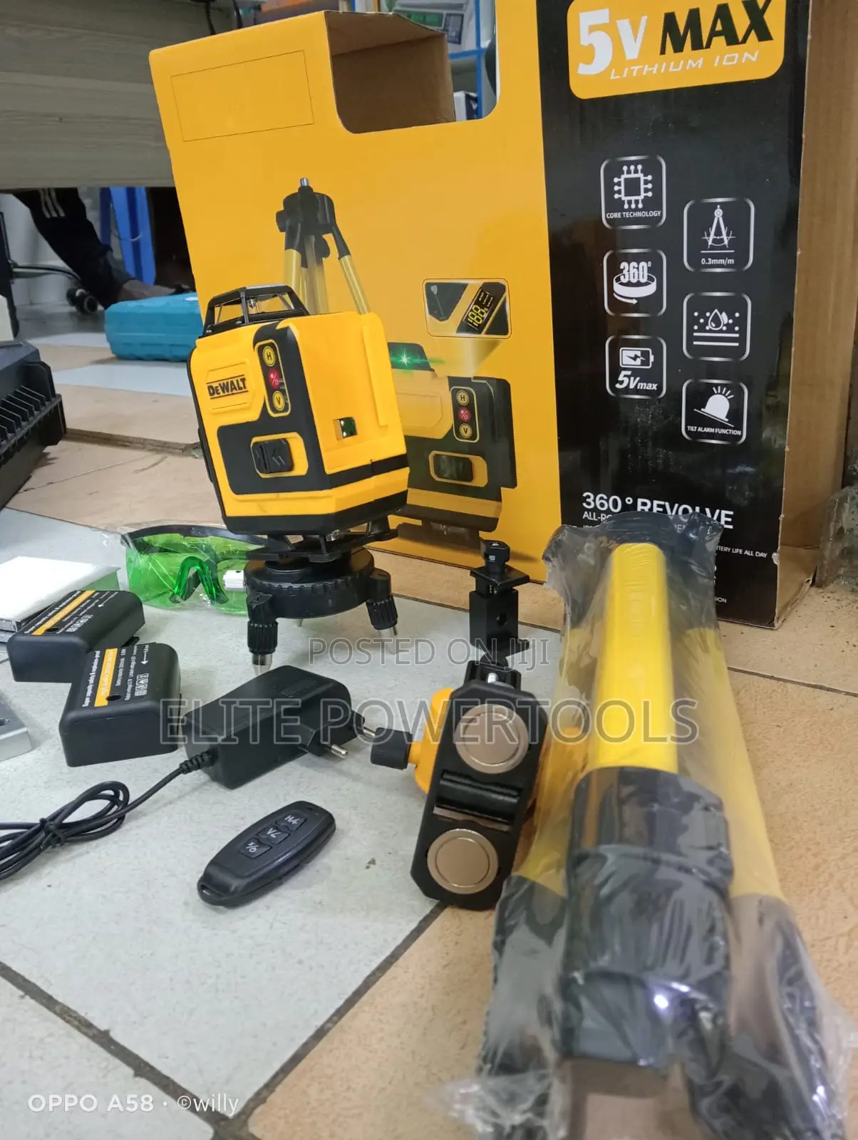 Dewalt 360° Green Beam Laser Level – Brand New