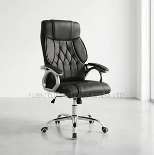 Swivel Leather Chair With Soft Elbow Support