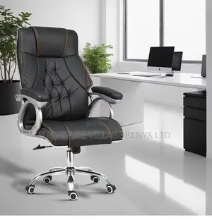 Swivel Leather Chair With Soft Elbow Support