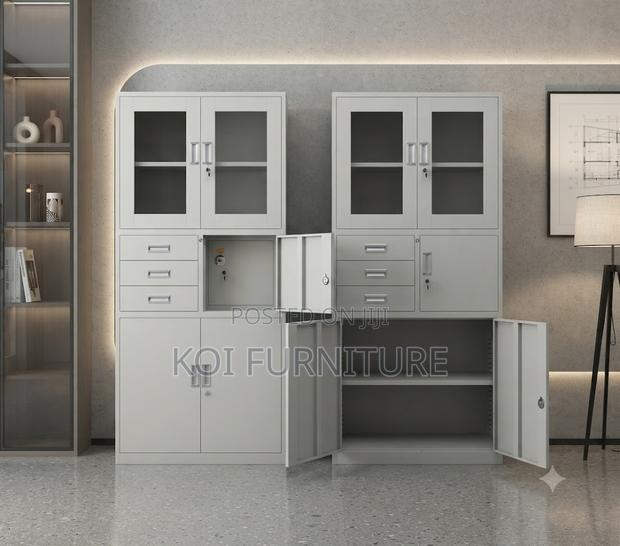 Office Cabinets; Steel Storage Cabinet With Two Doors and Safe