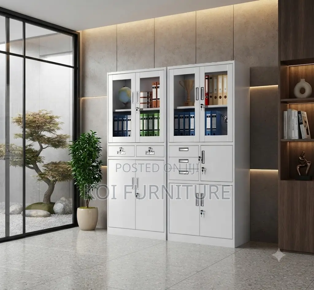 Office Cabinets; Steel Storage Cabinet With Two Doors and Safe