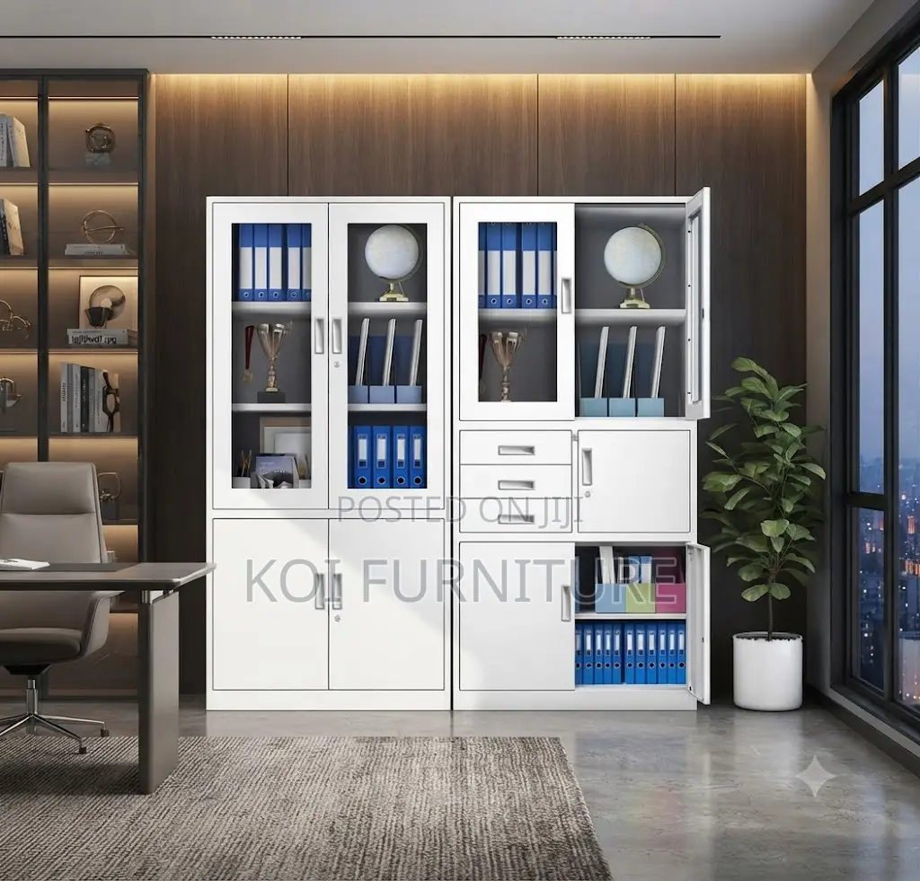 Office Cabinets; Steel Storage Cabinet With Two Doors and Safe