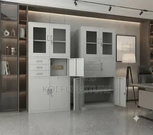 Office Cabinets; Steel Storage Cabinet With Two Doors and Safe