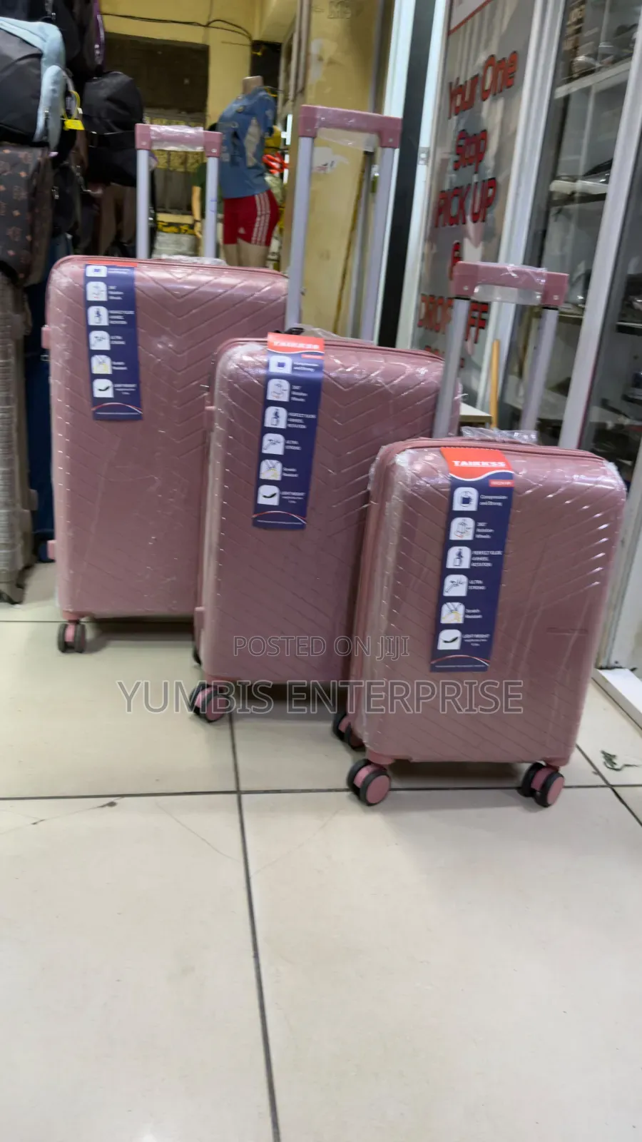 Peach 3 in 1 Suitcase Rubber Unbreakable Size 27 at KSH 7000