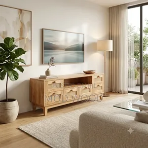 Nordic Haven Modern Wooden Tv Stand