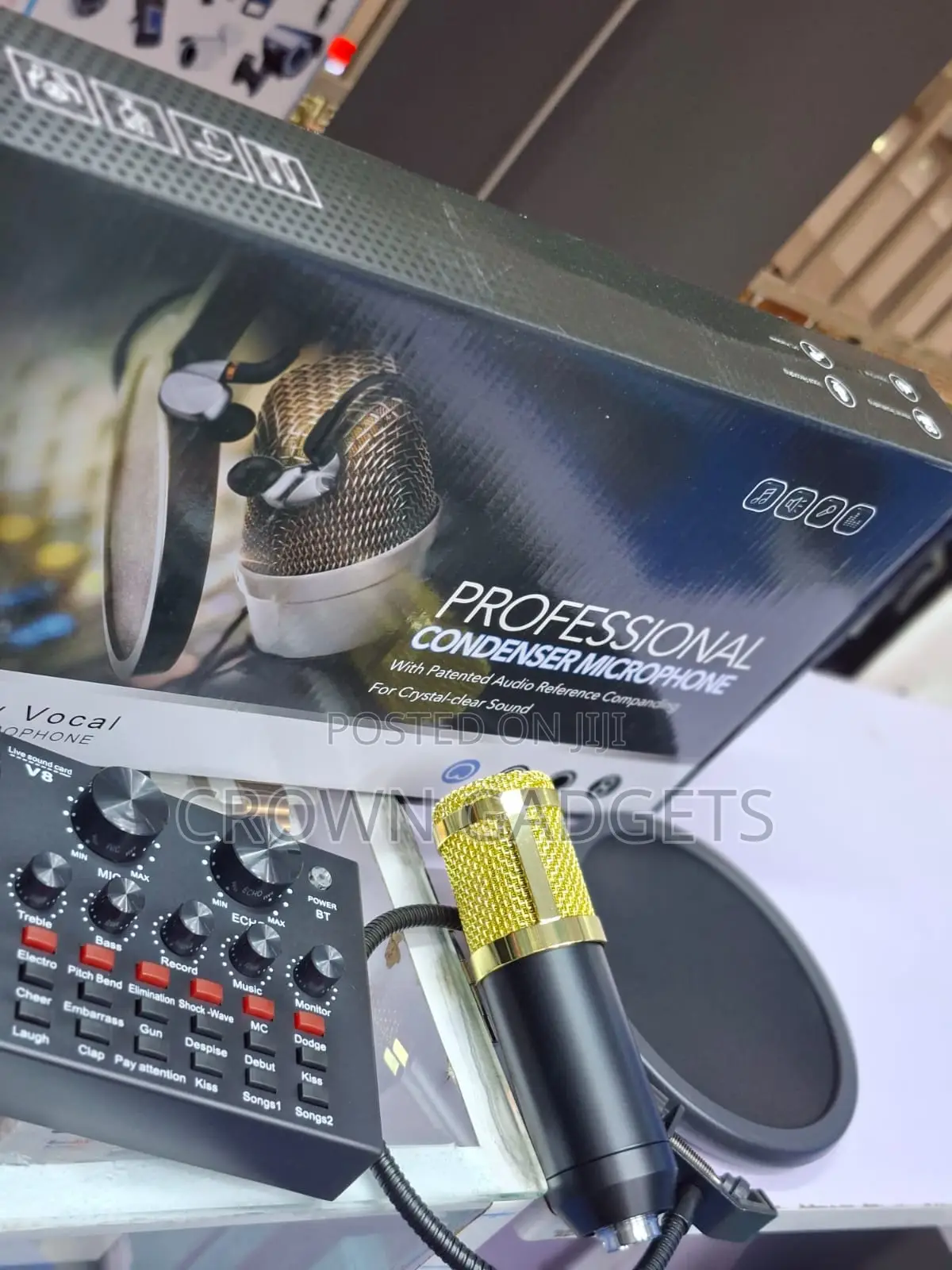 Bm800 V8 Podcast Microphone Kit With Stand and Pop Filter