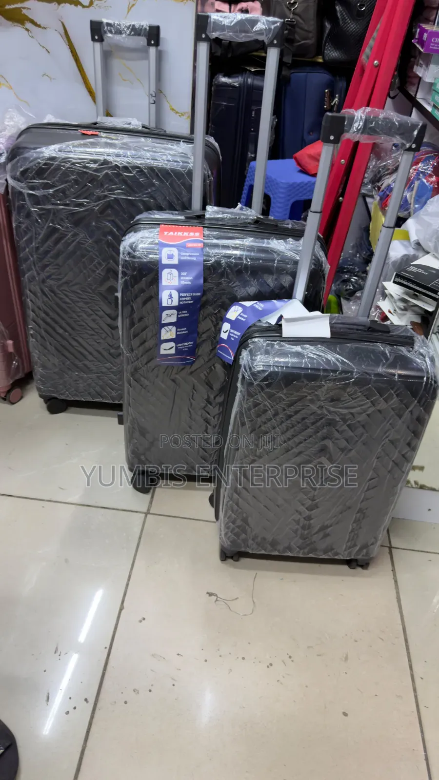 Black Set Rubber Suitcase 3 In1 Size 29 Kes 8000 Only Available