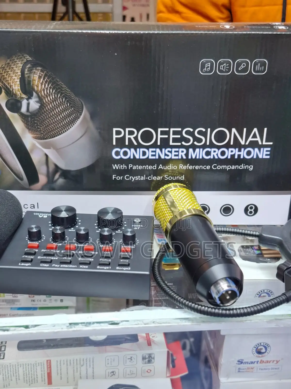 Bm800 Condenser Mic Kit With V8 Audio Interface and Stand