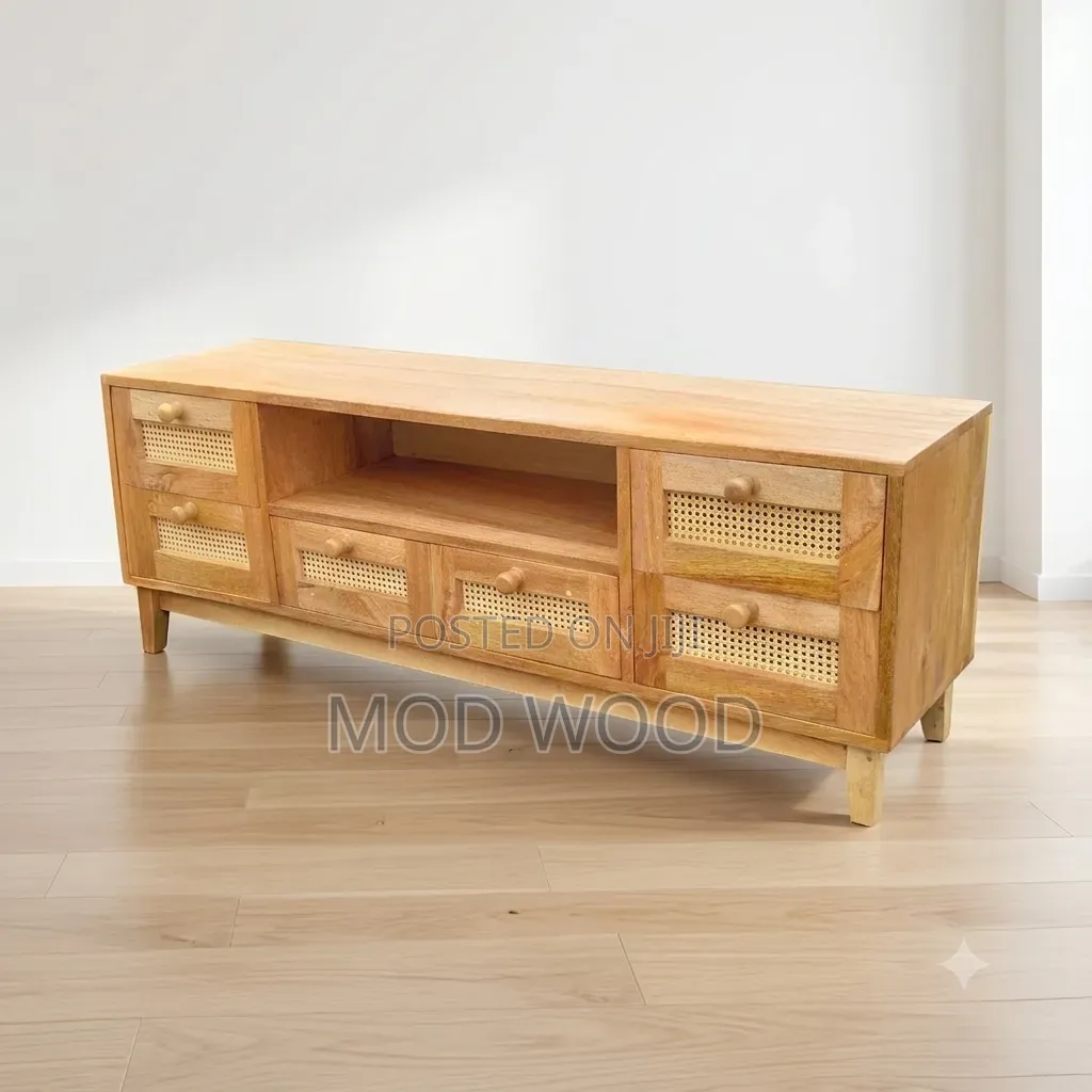 Nordic Haven Modern Wooden Tv Stand
