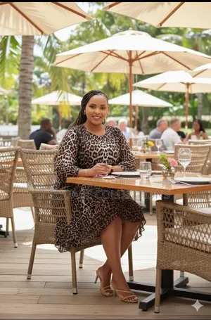 Animal Print Shiffon Dress Comes 2colours