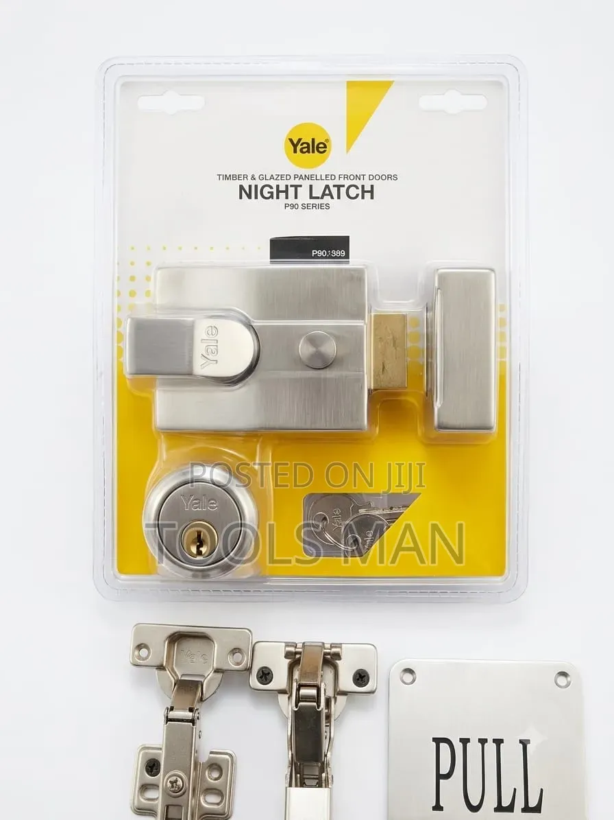 Original Yale P90 Series Night Latch - Satin Nickel Door Lock.