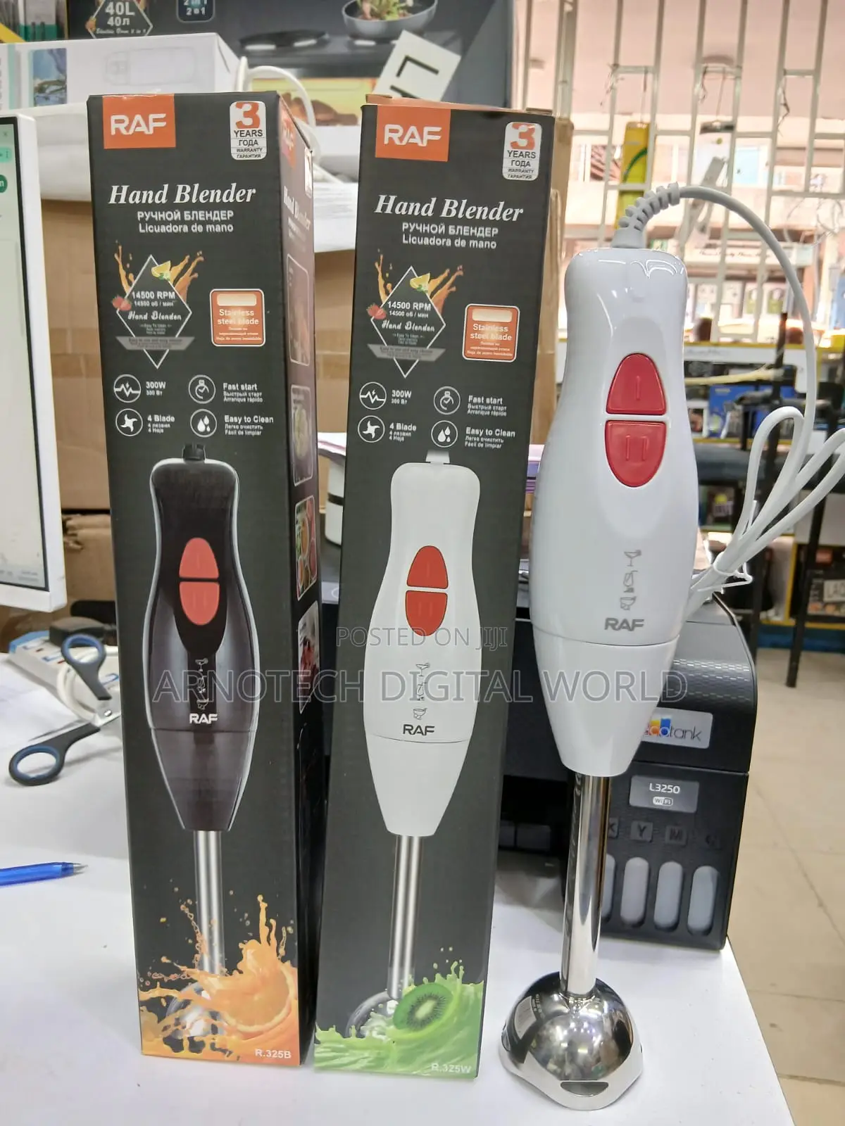 Raf 300w 4 Stainless Steel Blade Mini Durable Electric Hand Blender