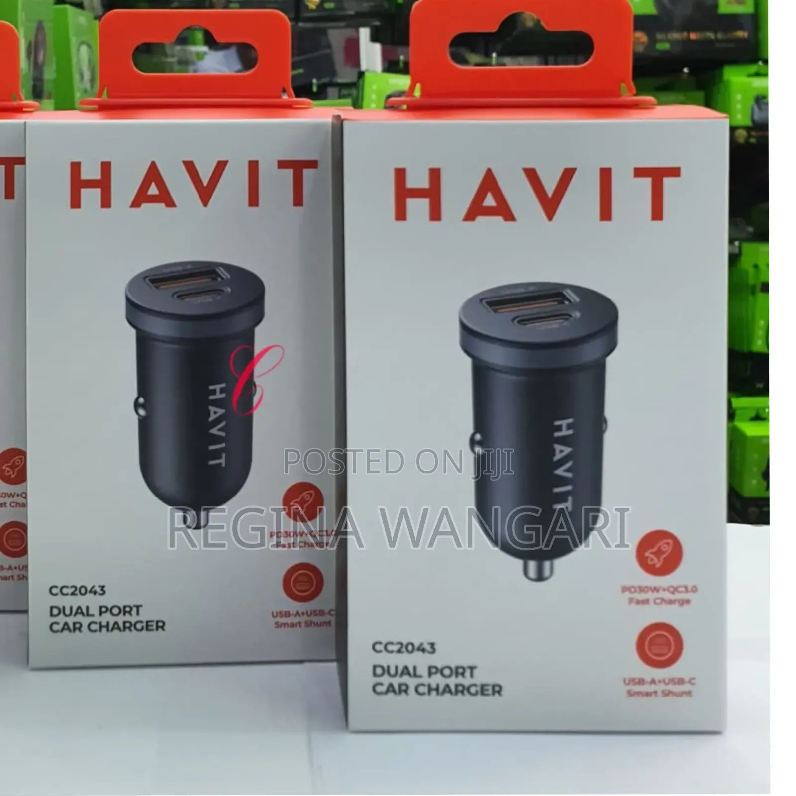 Havit Cc2043 *30w* Type C Usb Dual Port Car Charger Now Available