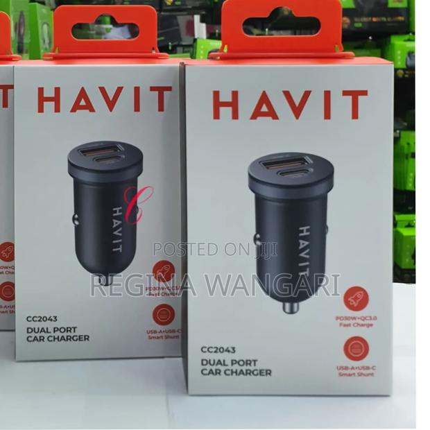 Havit Cc2043 *30w* Type C Usb Dual Port Car Charger Now Available