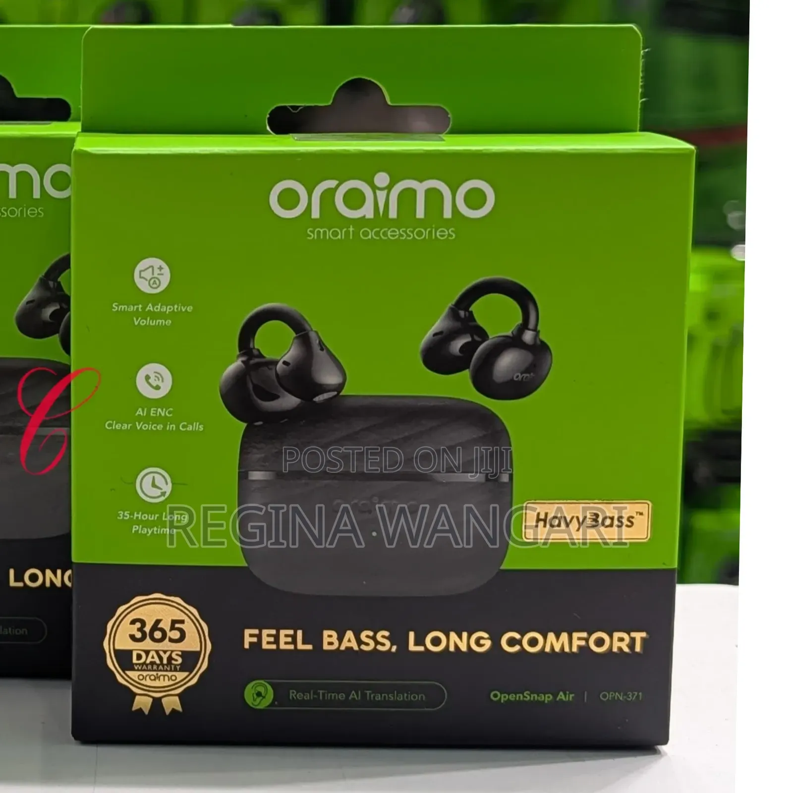 Oraimo Opensnap Air Opn-371 *Real-Time Al Translation* Earbuds -Black