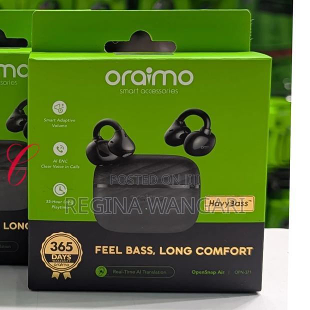 Oraimo Opensnap Air Opn-371 *Real-Time Al Translation* Earbuds -Black