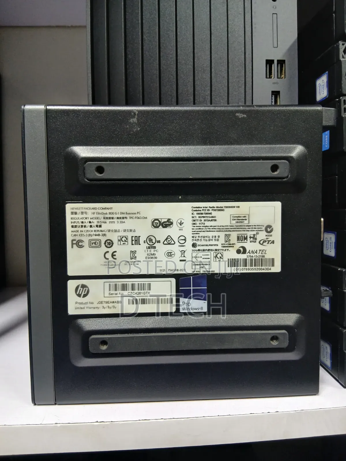 Desktop Computer HP EliteDesk 800 8GB Intel Core i5 SSD 128GB