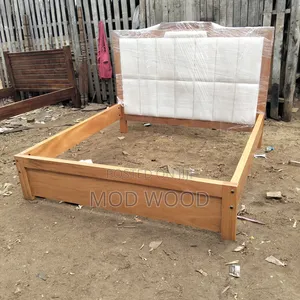 Serene Comfort Upholstered Mahogany Wooden Bed Frame
