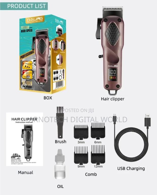 Daling Dl-1928professional Hairclipper With Adjustable Cutting Length