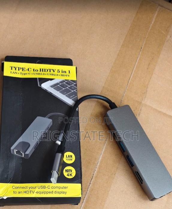 5 in 1 Usb C Docking Hub Hdmi Ethernet Adapter