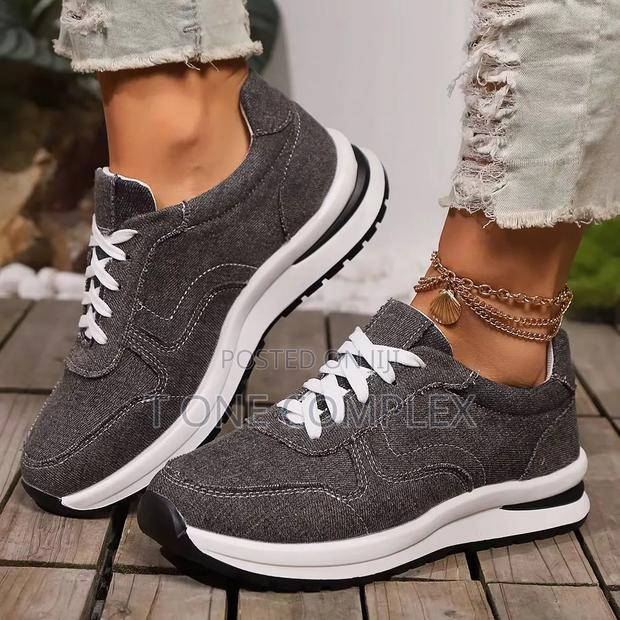 Quality Ladies Denim Shoes Black Blue