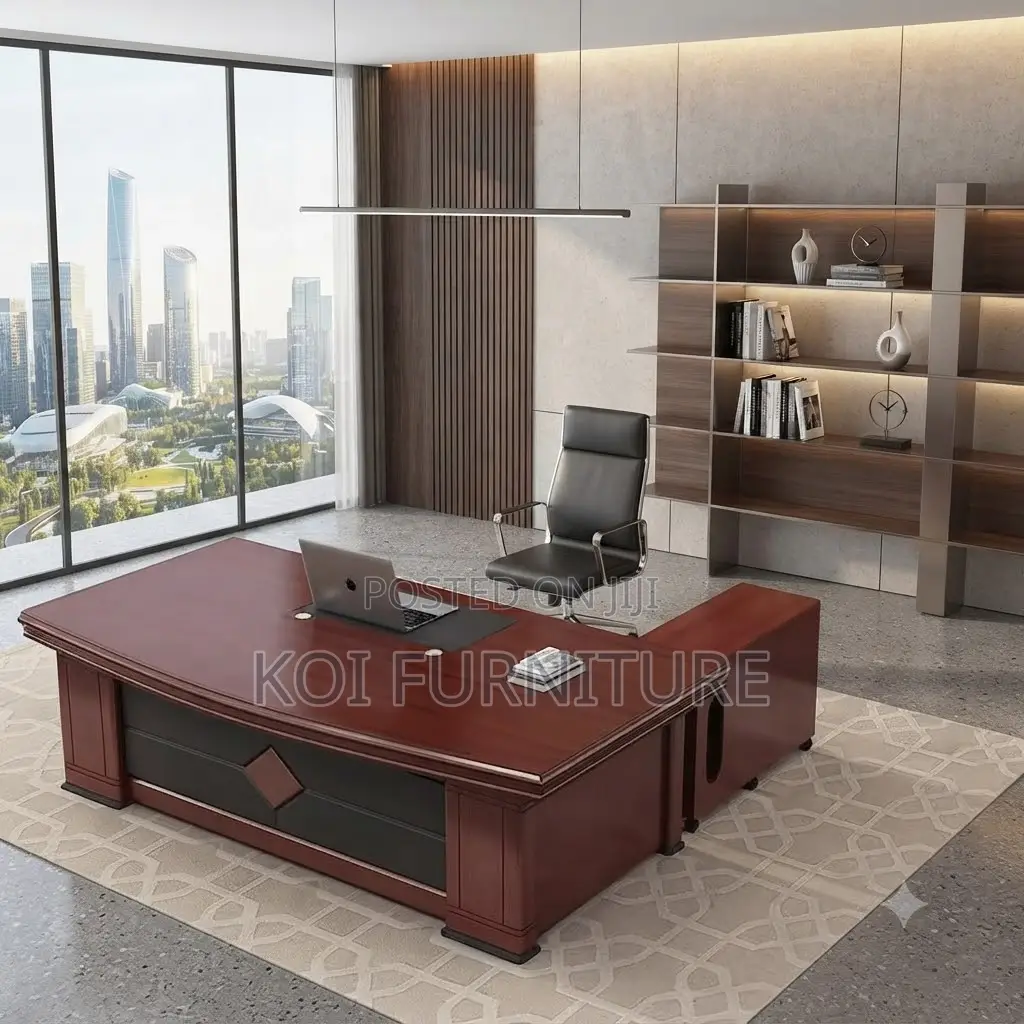 Office Desk; 1.6 Meters Ergonomic Executive Mahogany Desk