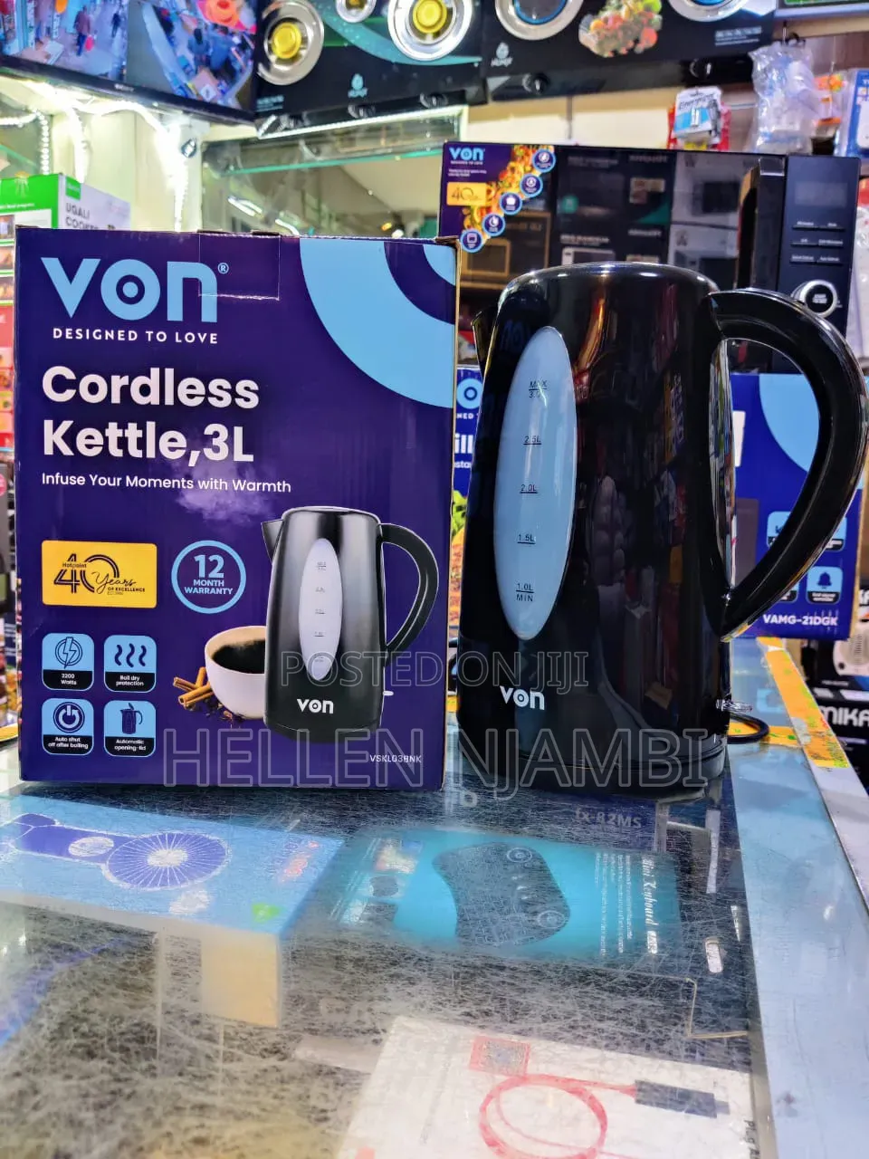 Von 3litres Cordless Kettle
