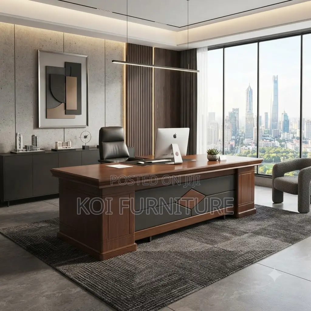Office Desk; 1.6 Meters Ergonomic Executive Mahogany Desk