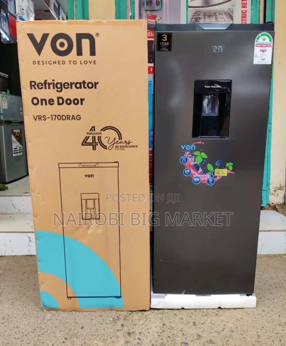 Von Fridge 176 Litres With Dispenser Single Door (2yrs Wrty)