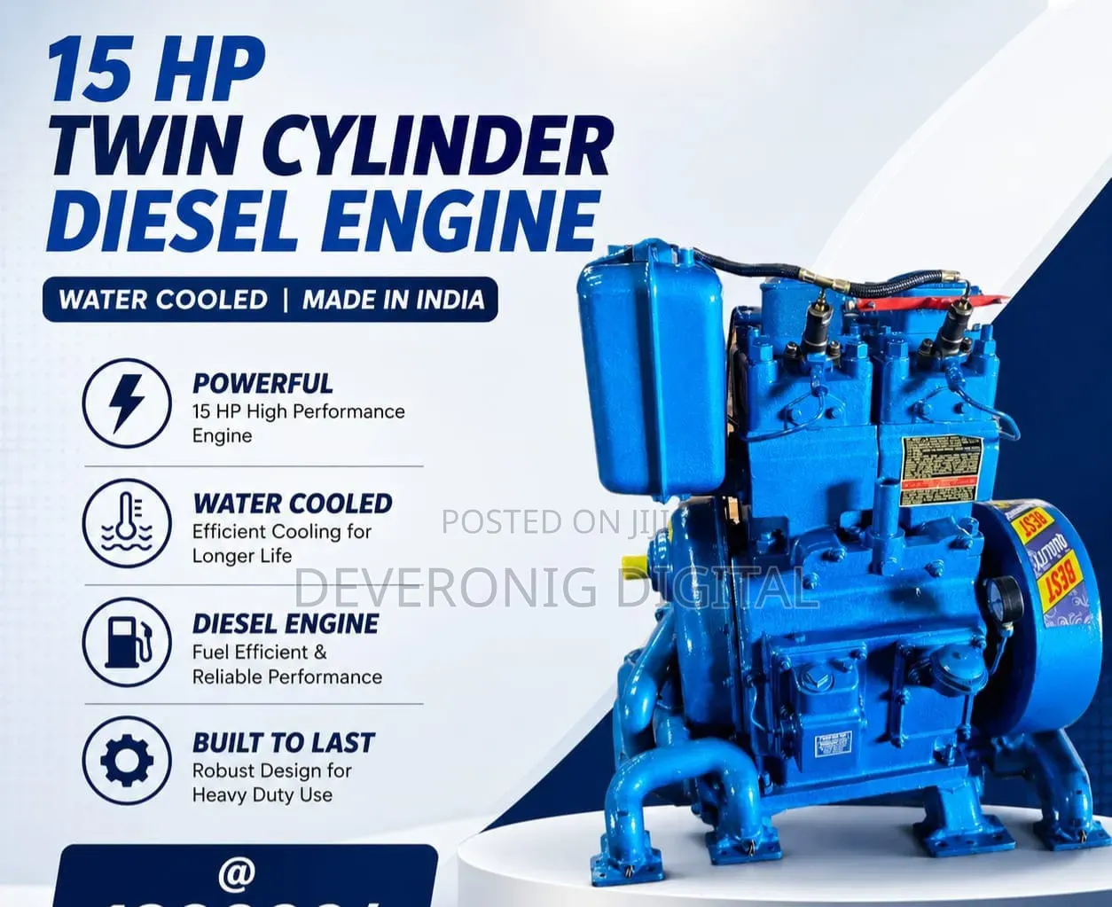 15hp Twin Cylinder Diesel Engine