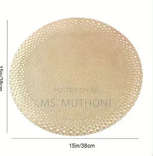 6pcs 38 Cm Table Mats With a Golden Stamping