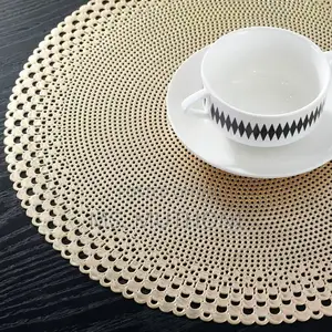 6pcs 38 Cm Table Mats With a Golden Stamping