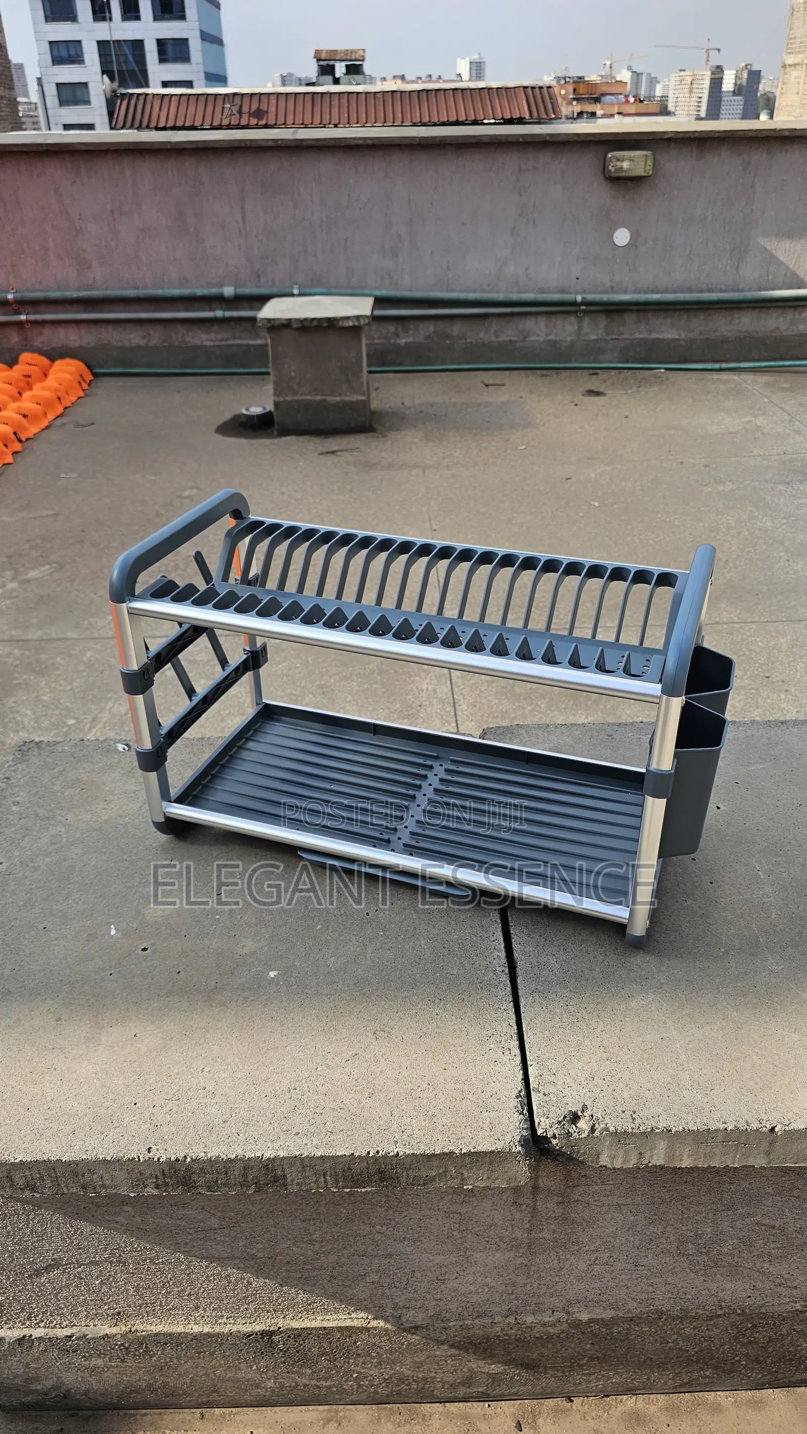 *Premium Quality 2tier Aluminium Dish Drainer*-Grey