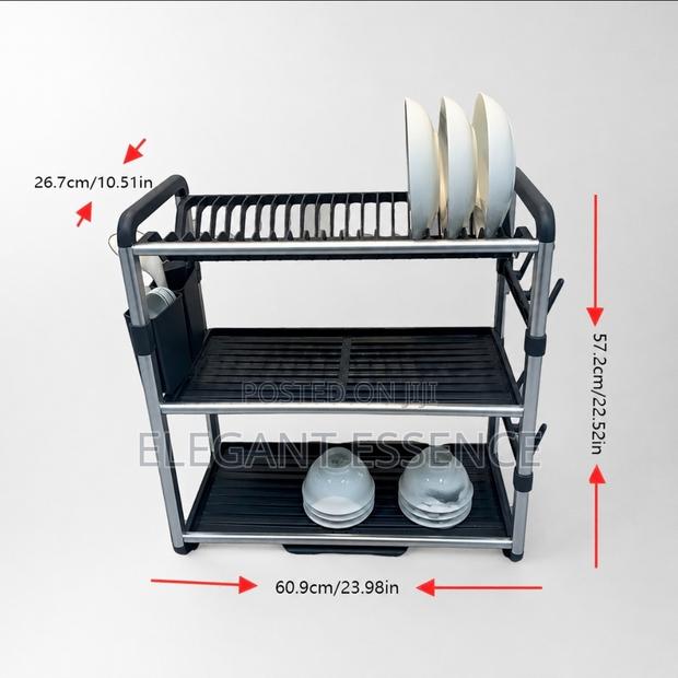 *Premium Quality 3tier Aluminium Dish Drainer*-Silver - thumbnail 4