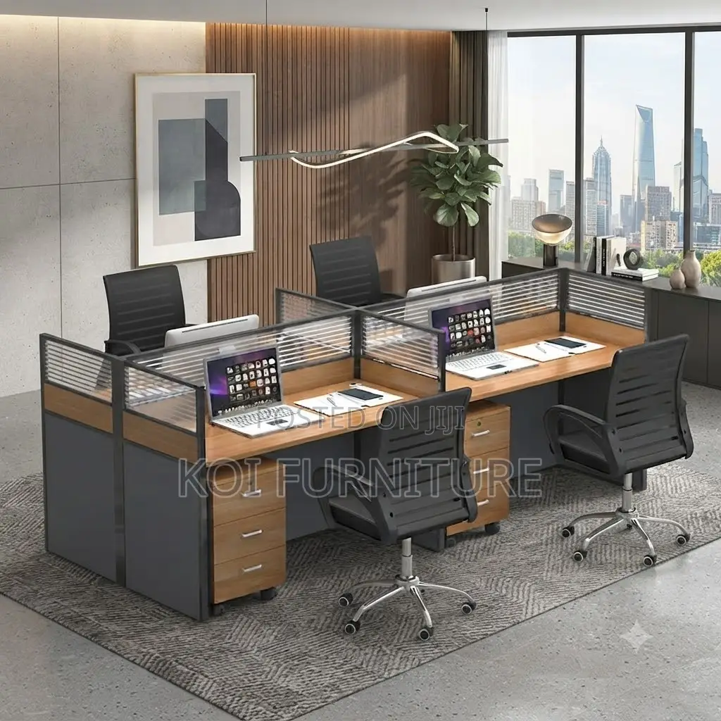 Office Workstation; Four Users Office Partitioned Workstation