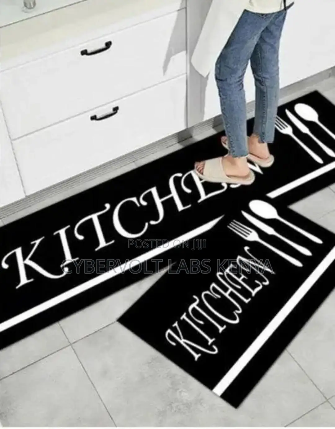 2-Piece Heavy Anti-Slip Kitchen Mat Set (120×40 Cm 60×40 Cm)