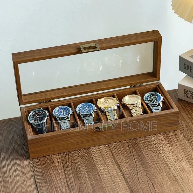 6 Slot Wooden Watch Organizer