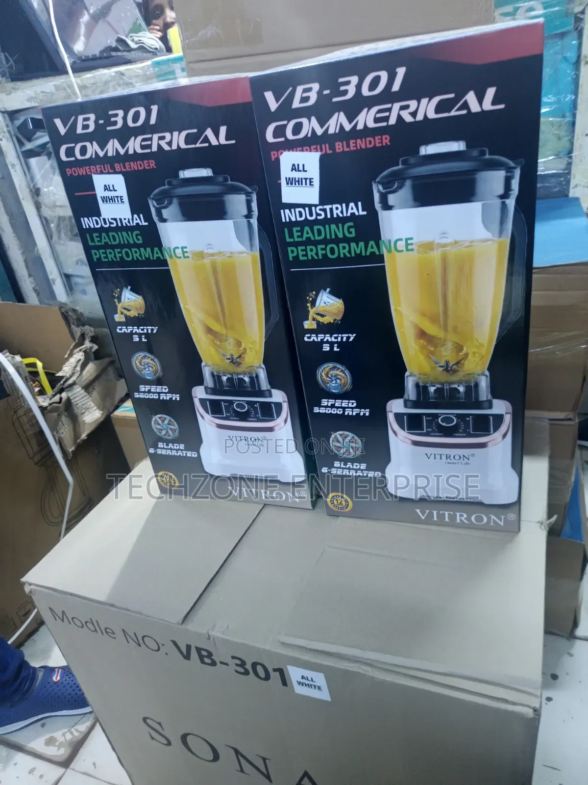 5 Litres Vitron Commercial Blender All White 