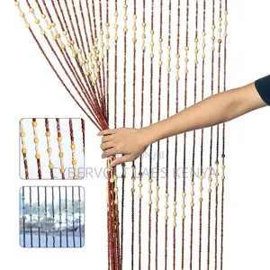 Wooden Beads Salon Curtain – Big Beads (100 × 180 Cm)