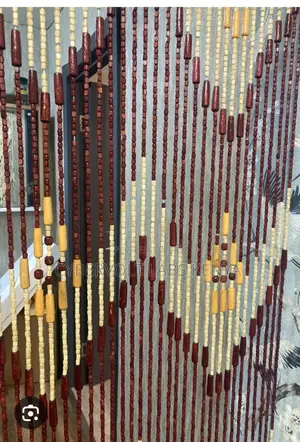 Wooden Beads Salon Curtain – Big Beads (100 × 180 Cm)