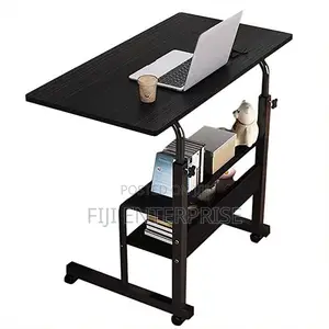 Adjustable Movable Laptop Table With Wheels Storage – 80×40cm
