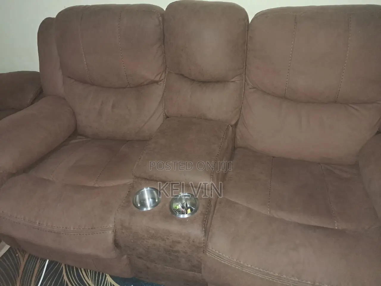 Luxury 6-Seater Recliner Sofa Set With Cup Holders