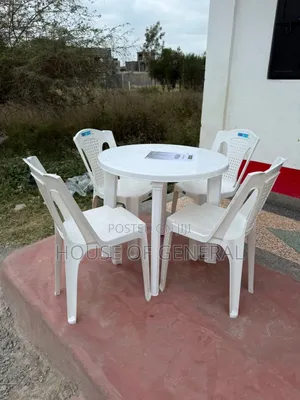 Strong Set of 4 Armless Chairs and a Table.Durable Set